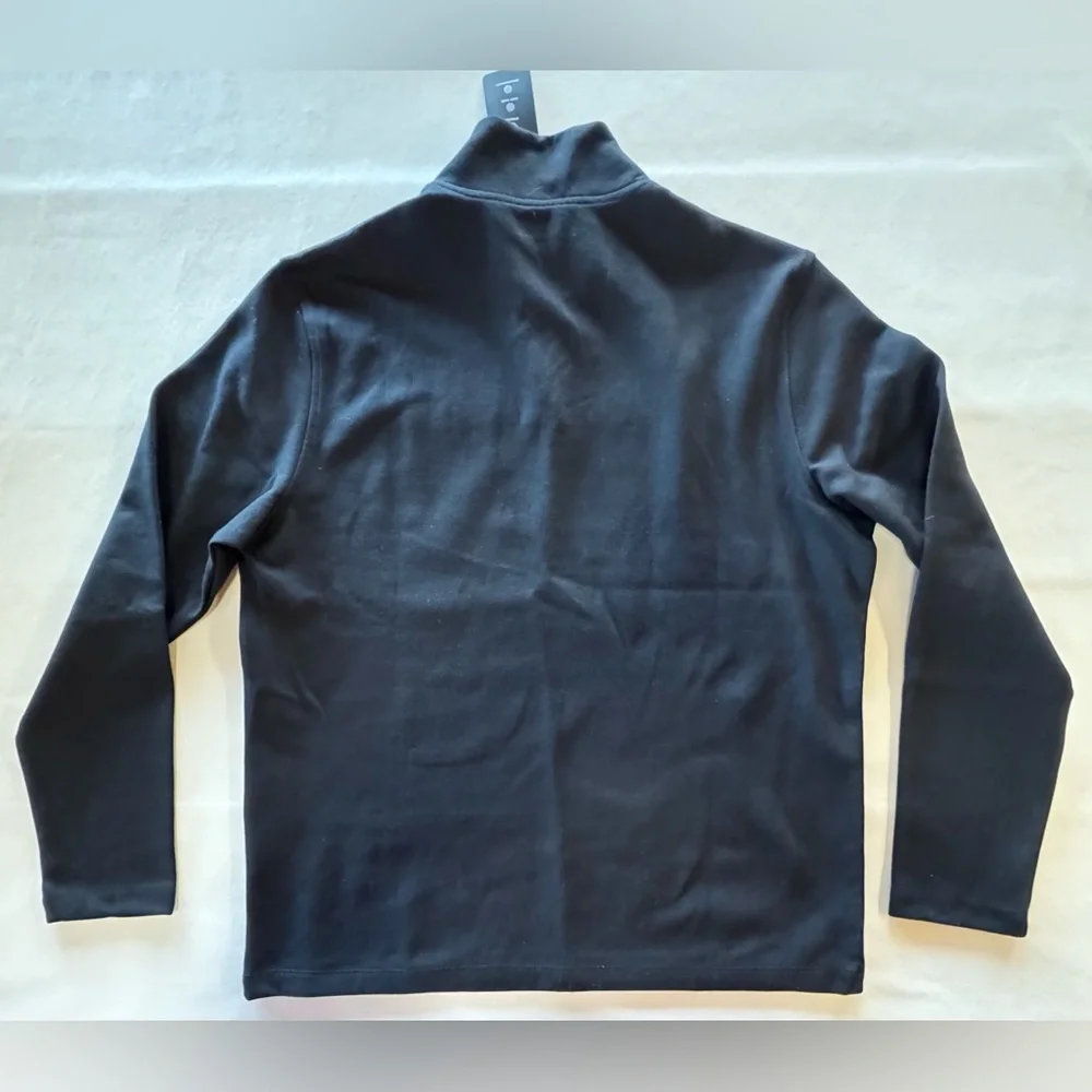 ALFANI Deep Black Quarter-Zip Classic Fit Pullover (Large)